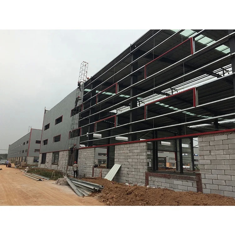 หลังคาก๊อบเบล เฟรมเหล็ก อาคารเก็บของ โครงสร้าง DIY กันหนาวที่มีพื้นฐานคอนกรีตหรือหินหิน