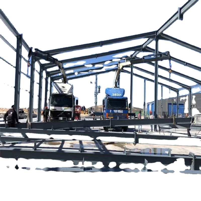 อาคารโครงสร้างเหล็ก Prefab ที่กําหนดเอง สําหรับโรงรถ