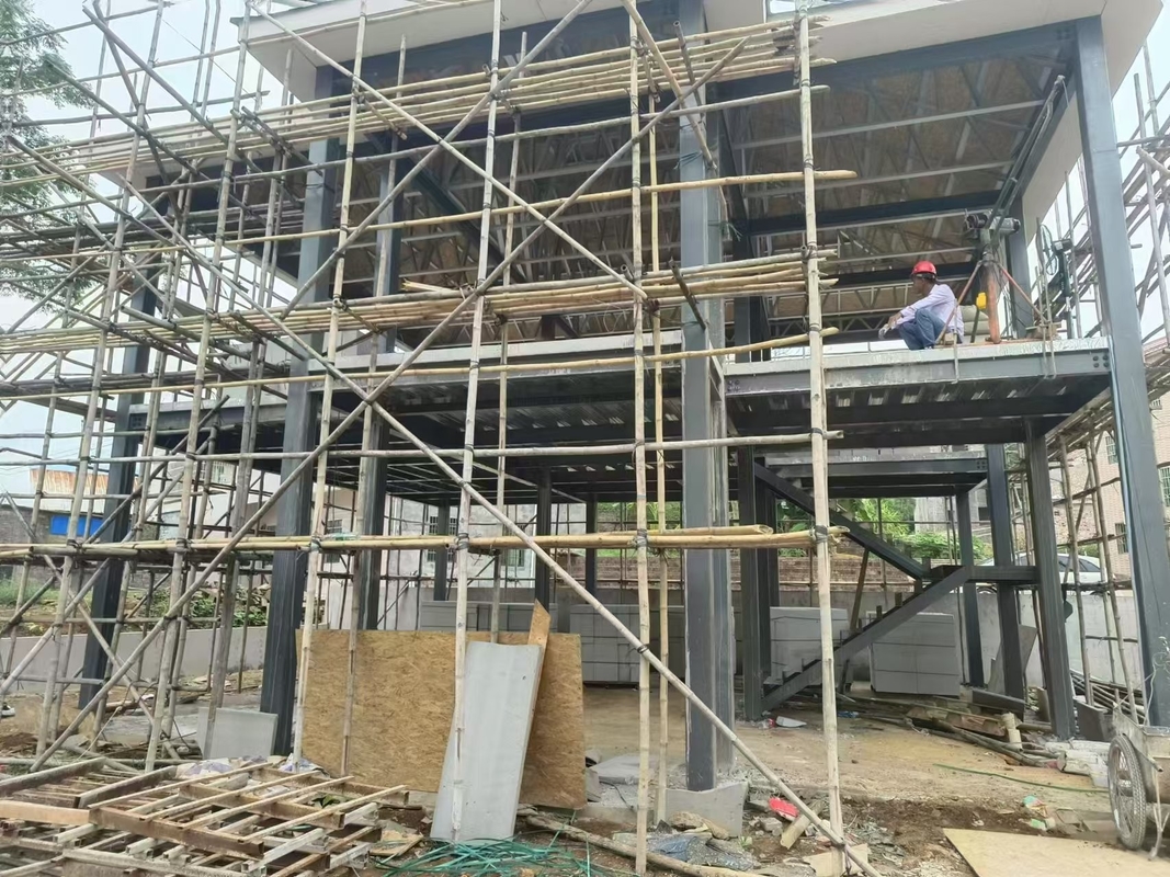 โครงสร้างเหล็กเบา โครงสร้างสแตนเลส Prefabricated คอนโดหรูสองชั้น Prefab บ้าน