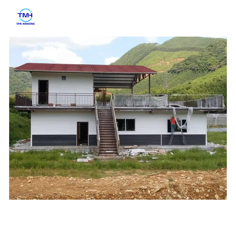 บ้านโครงสร้างสแตนเลสแบบทันสมัยสําหรับวิลล่าสแตนเลสเบาขนาดที่กําหนดเอง