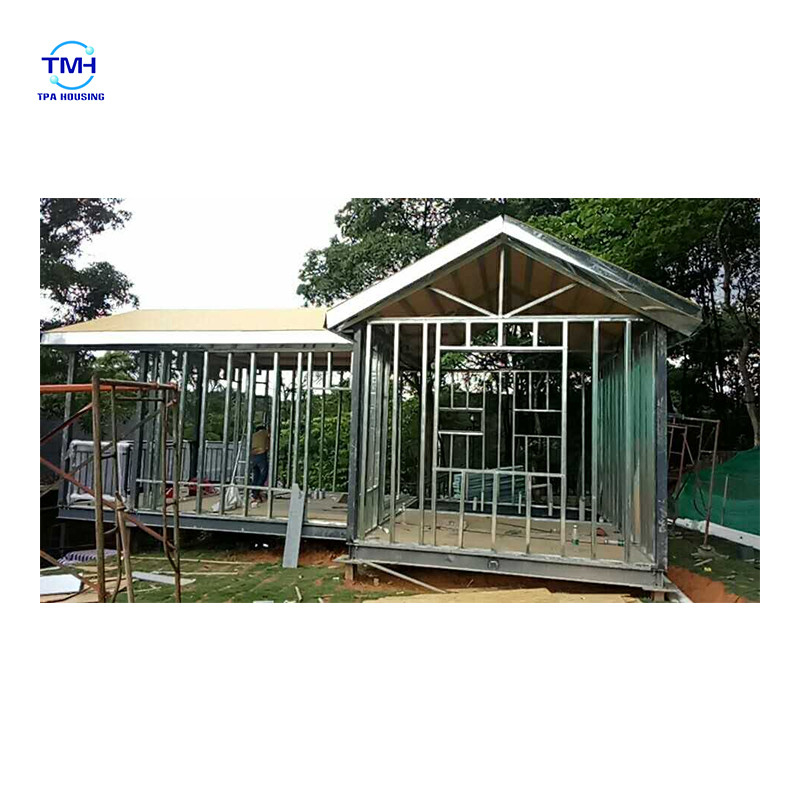 บ้านโครงสร้างสแตนเลสแบบทันสมัยสําหรับวิลล่าสแตนเลสเบาขนาดที่กําหนดเอง