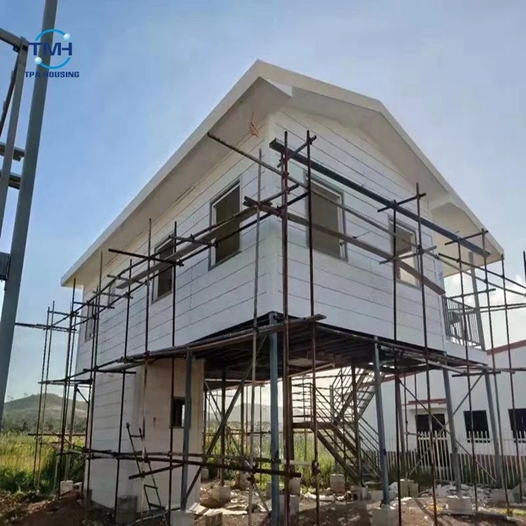 H-Frame Steel House โมดูลาร์สแตนเลสโครงสร้างที่อยู่อาศัยด้วย 100/50 มม สายใย Cem ผนังภายนอก